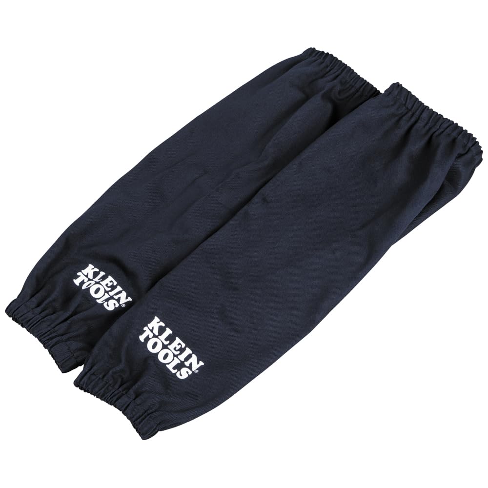 KLEIN TOOLS 60845 FR Cotton Welding Sleeves, 21-Inch, Elastic Cuff, Black, 1-Pair