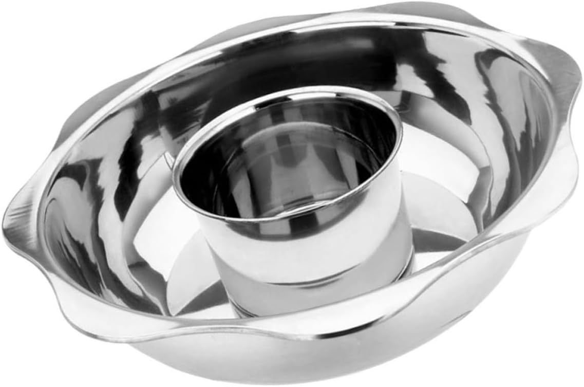 Stainless Steel Hot Pot with Divider Two-flavor Double Flavor Hotpot Pot Thickened Pan for Kitchen and Family Gatherings Even Heating and Easy to Clean