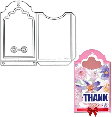 ALIBBON Troqueles de etiquetas para hacer tarjetas y álbumes de recortes, troqueles de corte de etiquetas de regalo, moldes de plantilla de metal,