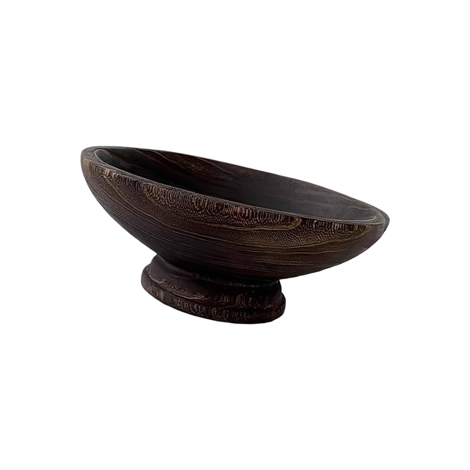 Centerpiece Wooden Fruit Bowl for Home Decor, Carved Wood Pedestal Bowl for Coffee Table Kitchen Counter Display Wooden Fruit Pedestal Serving Decorative Carved Wood Centerpiece Tray Coffee Table Home