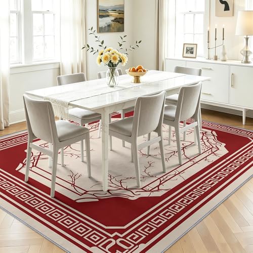 Tapis 160 x 230 cm classique art déco luxe marbre lavable doux - 4