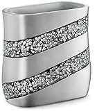 Creative Scents Silver Mosaic Bathroom Trash Can 2.11 Gal / 8L - Decorative Waste Basket for Bathroom - Durable Slim Small Garbage Can for Bathroom, Powder Room, Bedroom or Living Room Decor