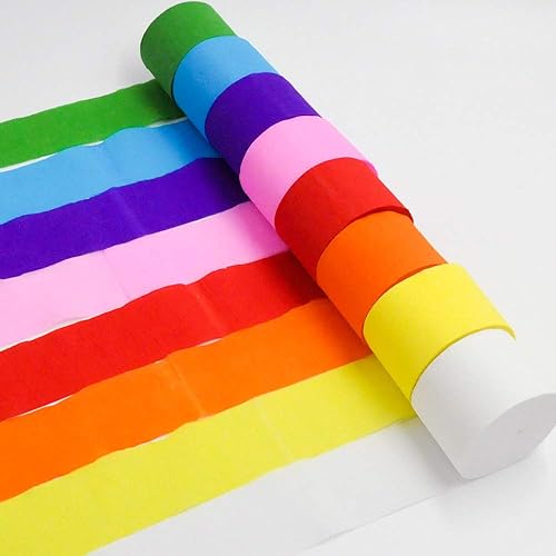 Vista 34 de 8 rollos de serpentinas de papel crepé doradas, decoración de fiesta de Año Nuevo, graduación, Navidad, arco iris, suministros de bricolaje