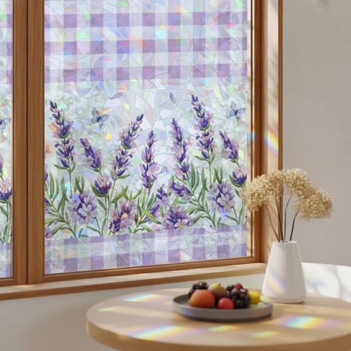 Vinilo decorativo para ventana con efecto arcoíris 19.6x39.3 in miniatura 1