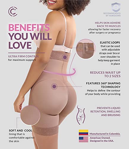 CURVEEZ High Waist Post Surgery Compression Girdle Shapewear After Lipo, BBL, Tummy Tuck - Full Body Shaper Short2