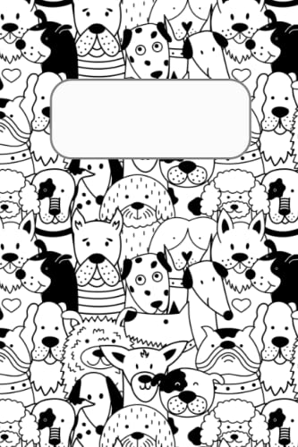 DOGS BLACK & WHITE | HUNDE SCHWARZWEIß | Notebook Journal Diary Sketchbook Schoolbook Gift idea | Notizbuch Tagebuch Skizzenbuch: 6x9 Inch | ca A5 | 120 pages