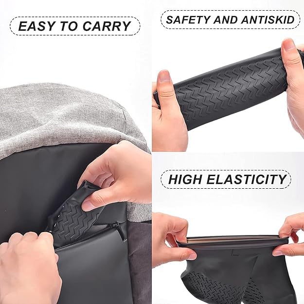 Image of 2 Set Water Proof Shoes Cover, Waterproof Shoe Cover for Trekking Travel, Rain Coat for Shoes, Rains Shoes Covers, Waterproof Silicone Shoe Cover with Non Slip Grip,Foldable Reusable Rain Protection