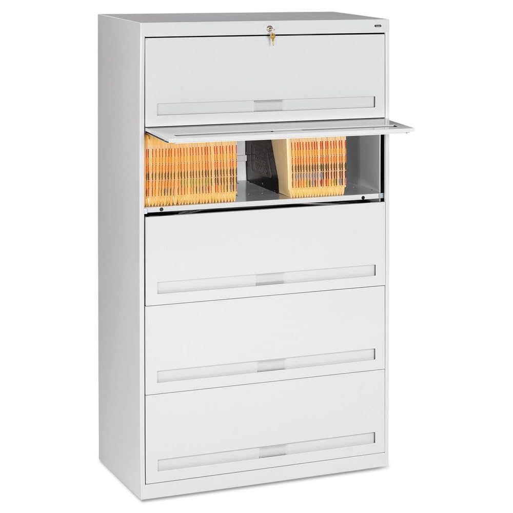 Tennsco Closed Fixed Shelf Lateral File, 36w x 16 1/2d x 63 1/2, Light Gray