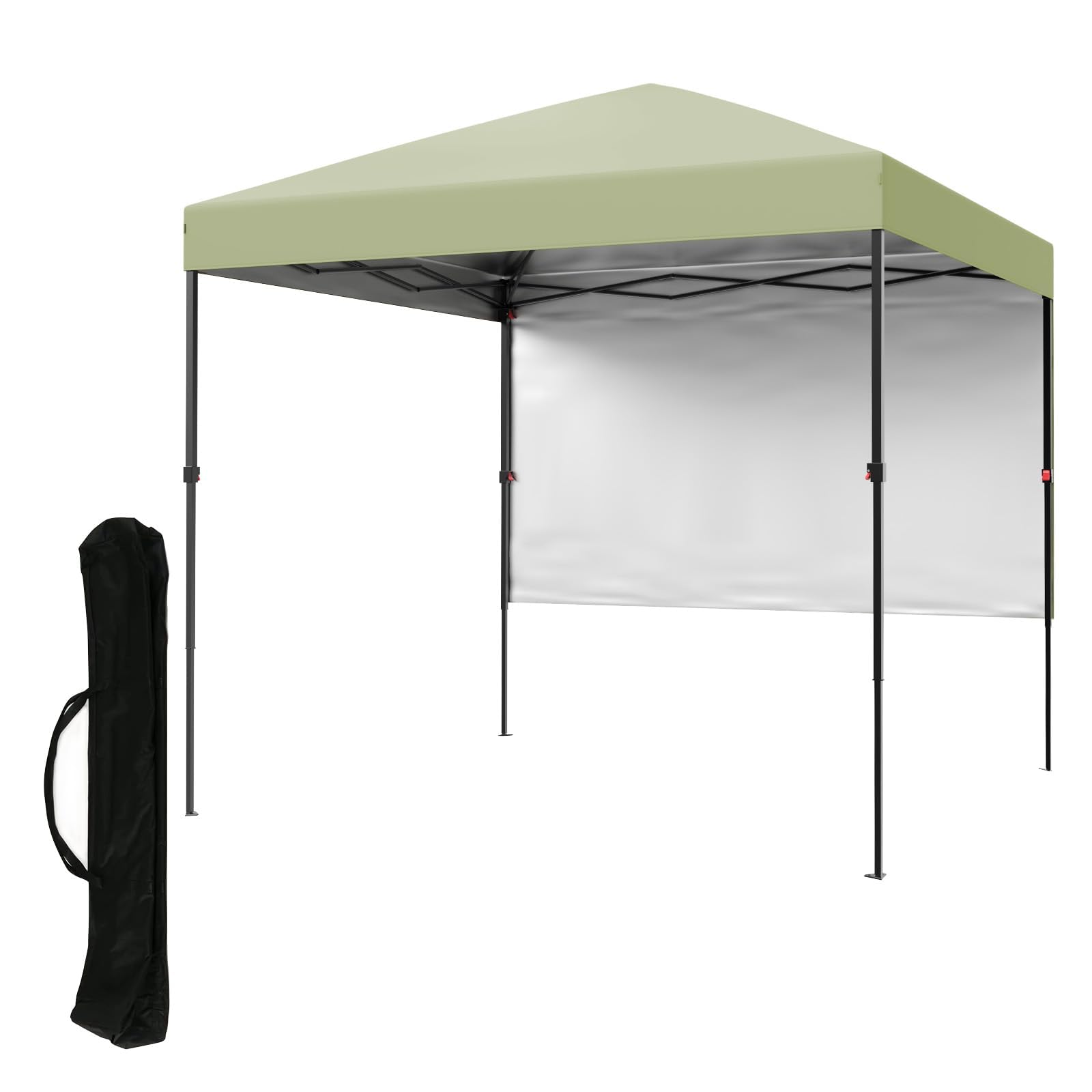 Tonnelle Pop-Up 2.2x2.2m Imperméable & Anti-UV avec Pare-Chaleur, Installation Facile + Panneau Latéral, Abri de Jardin Portable + Sac de Rangement, Couleur Vert Clair