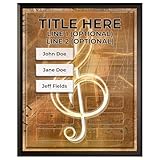 DIY Perpetual Plaque Award Kit | No Engraving Costs | Employee Recognition | Employee of The Month | Employee of The Year | Best of The Best | Achievement Awards (12 Plate, Classical Music Notes)