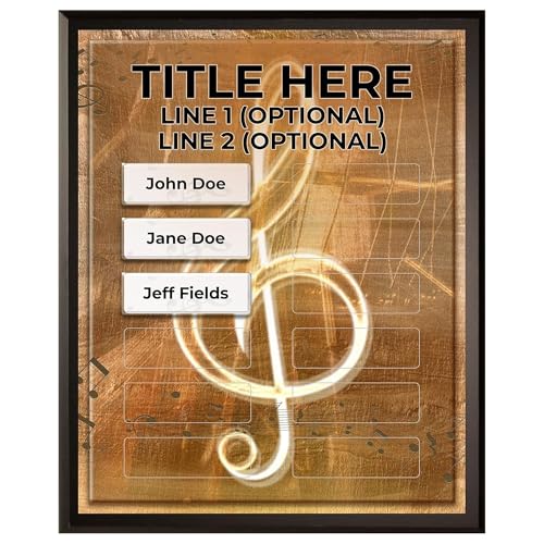 DIY Perpetual Plaque Award Kit | No Engraving Costs | Employee Recognition | Employee of The Month | Employee of The Year | Best of The Best | Achievement Awards (12 Plate, Classical Music Notes)