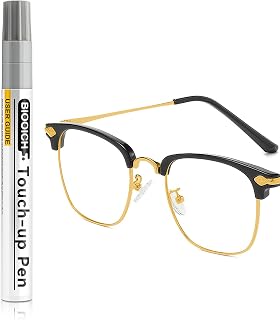 Gold Eyeglass Frame Touch Up Paint Pen, All-in-One Touch Up Kit for Scratches & Fading, Durable Sweat-Proof Color Restorer for Metal, Plastic & Resin Glasses