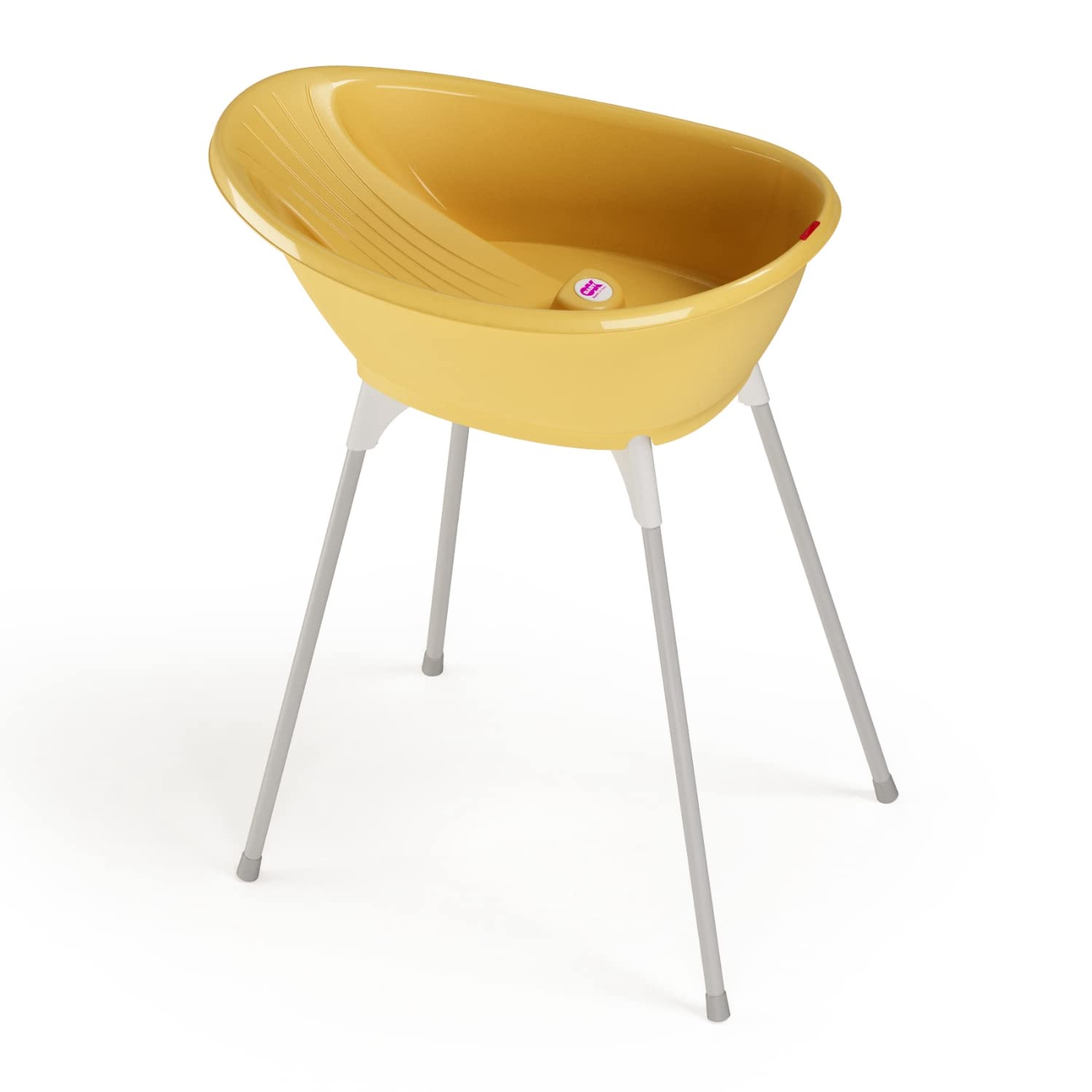 OKBABY Kit Vaschetta Bella e Cavalletto di Supporto per il Bagnetto del Neonato, 0-12 Mesi, Vaschetta Gialla