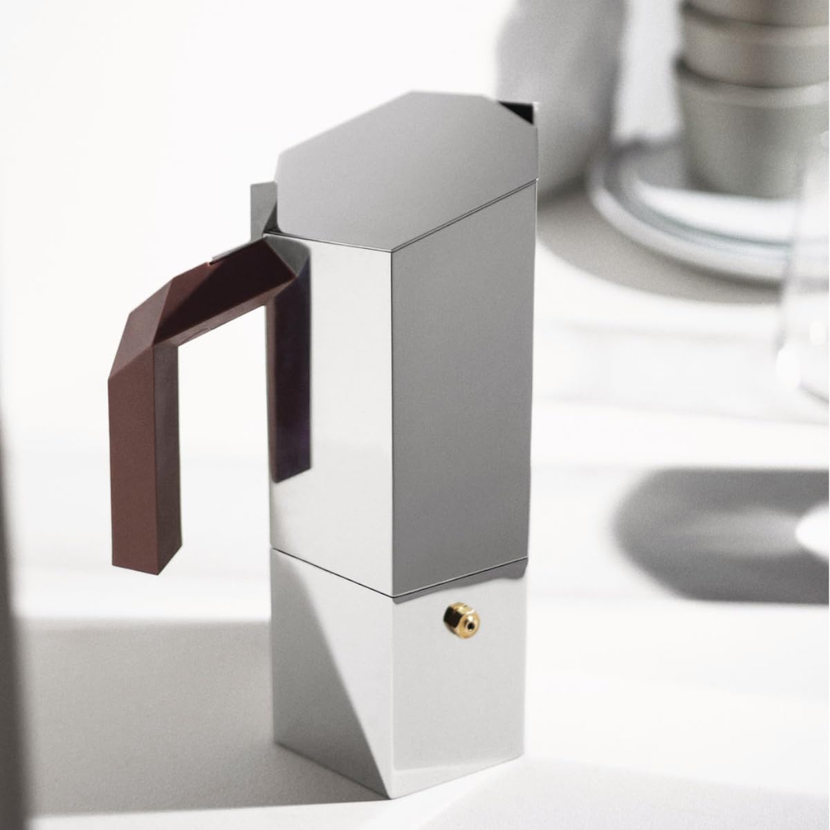Cafetera espresso de acero 18/10 3 tazas, mod Menhir design Michael Anastassiades, apta para inducción