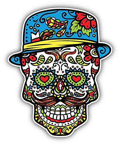 JJH Inc Magnet Hipster Sugar Hat Day of The Dead Skull Flexible Vinyl Magnet Waterproof Car Magnetic Bumper Sticker 5