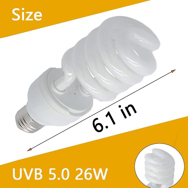 Bombillas UVB para reptiles Tortuga Bombilla para tortugas acuáticas Lámparas de terrario tropical Suplemento calcio que ahorra energía para anfibios selva tropical Lagarto serpiente (UVB5.0 26W) - 2