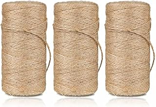 Garden Twine Heavy Duty Natural Jute Twine String for Crafts Jute Rope for Gardening Decoration Gift Wrapping Packing Bakery Boxes Vintage Style Gifts Floristry DIY Arts and Crafts Brown (3 Pack)