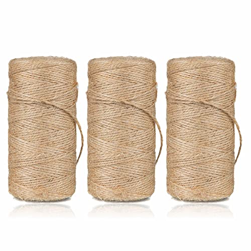 Corda de juta natural resistente para artesanato, corda de juta para decoração de jardinagem, embrulho de presentes, embalagem, caixas de padaria, estilo vintage, presentes de florista,