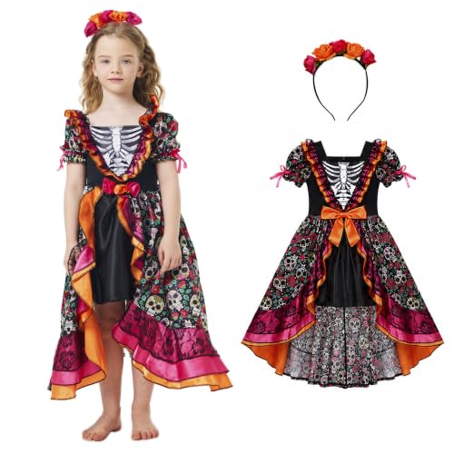 Disfraz Día de los Muertos para Niñas 2 Pzas miniatura 1