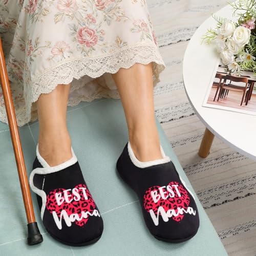 Image of Ibeauti Women Mens House Slippers Lightweight Comfy Barefoot Slipper Socks Rubber Sole House Shoes for Indoor /Outdoor Bedroom Travel