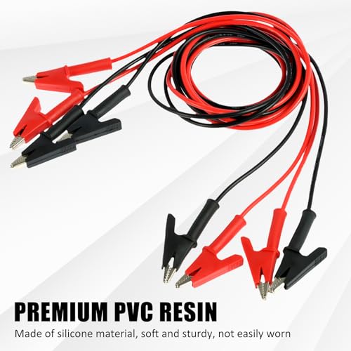 Image of 8PCS Alligator Clips 3.3 Ft, Jumper Wires Alligator Clips Dual Ended 39 inch / 1m Test Leads Set, 1000V 10A Test Flexible Wire Cable with Protective Insulator Clamps (8PCS Red + Black)
