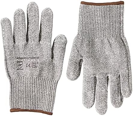 AmazonCommercial Cut-resistant Level 5 D Goldsilk Work Gloves, Child Liner, Mechanics, Gardening, Size M, 1 Pair
