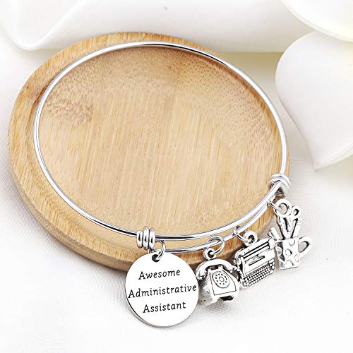 Image of bobauna Secretary Bracelet Awesome Administrative Assistant Appreciation Gift for Assistant Employee Office Worker