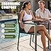 UDPATIO Gartenstühle Stapelbar 4er Set, Gartenstuhl Hochlehner aus Polyrattan, Rattan Stühle, Stapelstühle Wetterfest, Balkonstuhl Metall, Terrassenstühle für Garten, Outdoor, Schwarz