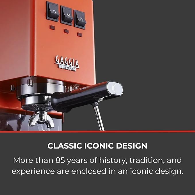 Image of Kofihaus E24 Semi-Automatic Espresso Coffee Machine | 15 Bar Italian Pump | Commercial Steam Wand | Ground Coffee Compatible (Orange)