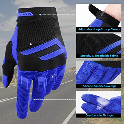 Fioretto Mountain Bike Gloves For Men Women Motorcycle Cycling Gloves With 5Mm Sbr Pad Touch Screen Knuckle Protection Motocross Gloves For Bmx Atv Mtb Racing #TOP2