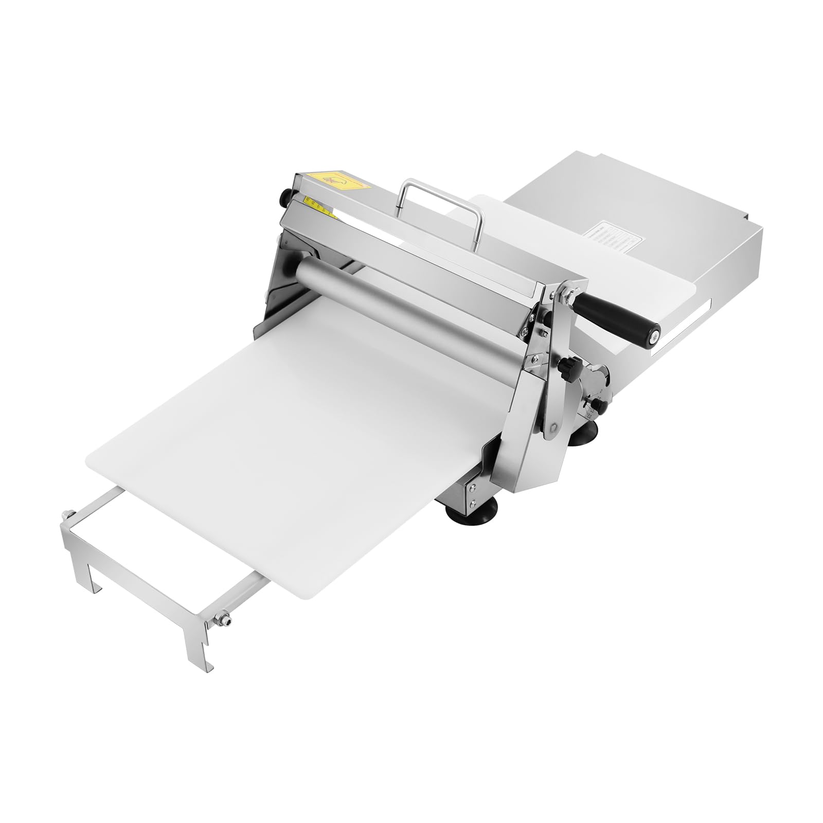 Teigausrollmaschine, Edelstahl Manuell Teigausrollmaschine mit Einstellbarer Dicke, Pizza Teigausroller, Pizzateigroller, Manuelle Teigstärke, für Geschäfte und Food Courts