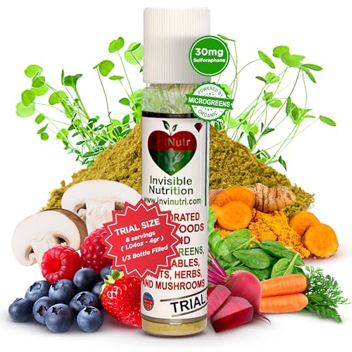 InviNutri Superfood Powder for Picky Eaters – Sensory-Friendly, 40x Nutrient-Rich, 30mg Sulforaphane – Organic Microgreens, Fruits & Veggies – Blends Invisibly Into Most Meals - Trial Portion