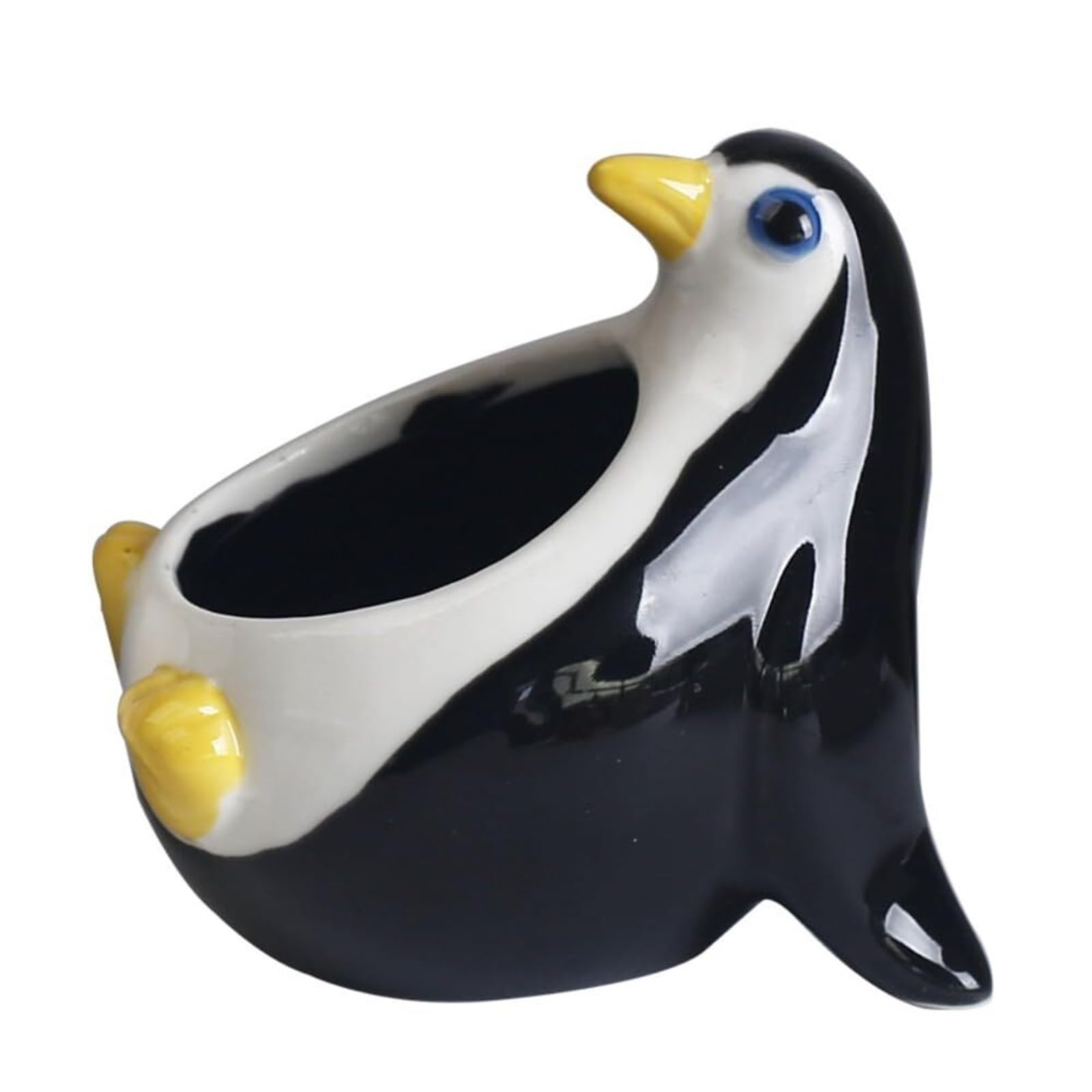 Uway modern Creative Ceramic Penguin Flower Pot Planter/Planting For Watering Succulent Plants for garden(A)