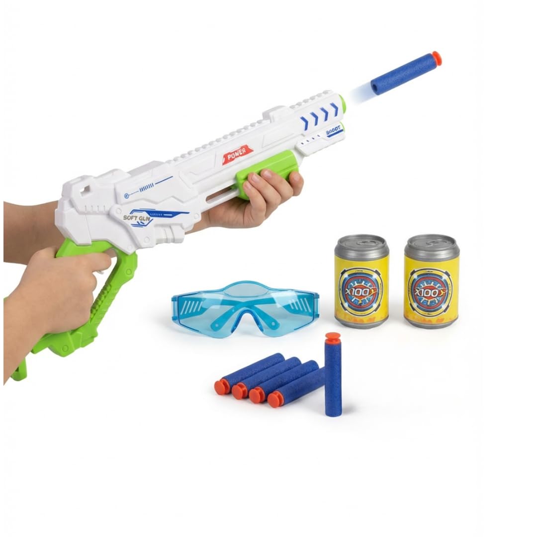 TC TOYS - Pump Action Foam Dart Blaster Toy Gun for Kids - 45cm Target Shooter Set with 6 Soft EVA Bullets & 2 Practice Targets