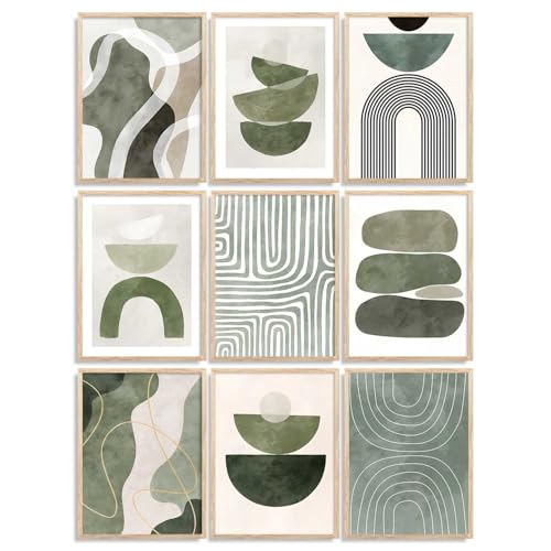 Image of kotart Floral Wall Art Home Decoration | Aesthetic Floral Paintings With Frame For Living Room Bed Room Hotel Wall Decor Digital Reprint Set of 9 (13X17 inch)