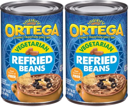 Image of Ortega Refried Beans, Vegetarian, 16 Ounce (Pack of 2)