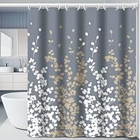 Tenda Doccia 180x200cm Motivo Botanico - Tessuto Lavabile Antimuffa Con 12 Anelli, Colore Beige - Foto 9