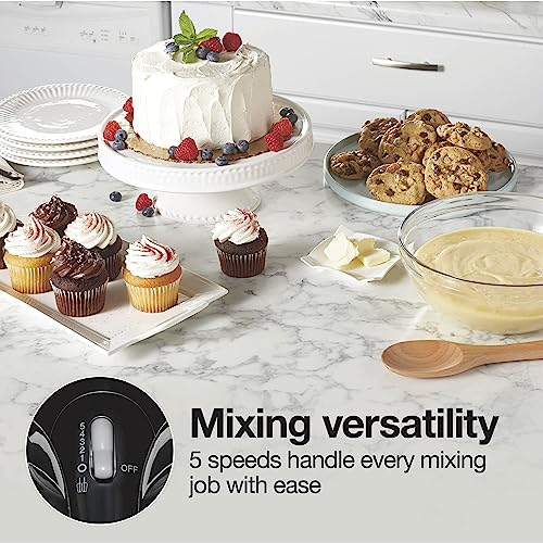 Proctor Silex Easy Mix 5-Speed Electric Hand Mixer with Bowl Rest, Compact and Lightweight, 215 Watts of Peak Power, Black (62511) by Proctor Silex - Image 2