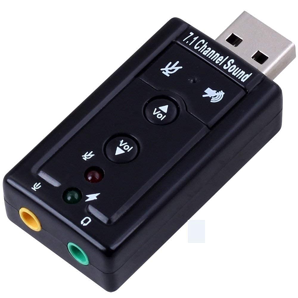 Storin 7.1 Channel USB External Sound Card Audio Adapter with Mic Out (Black)