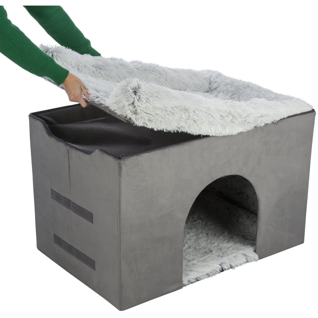 TRIXIE Höhle Harvey mit Treppe - grau/weiß-schwarz 154 × 60 × 60 cm