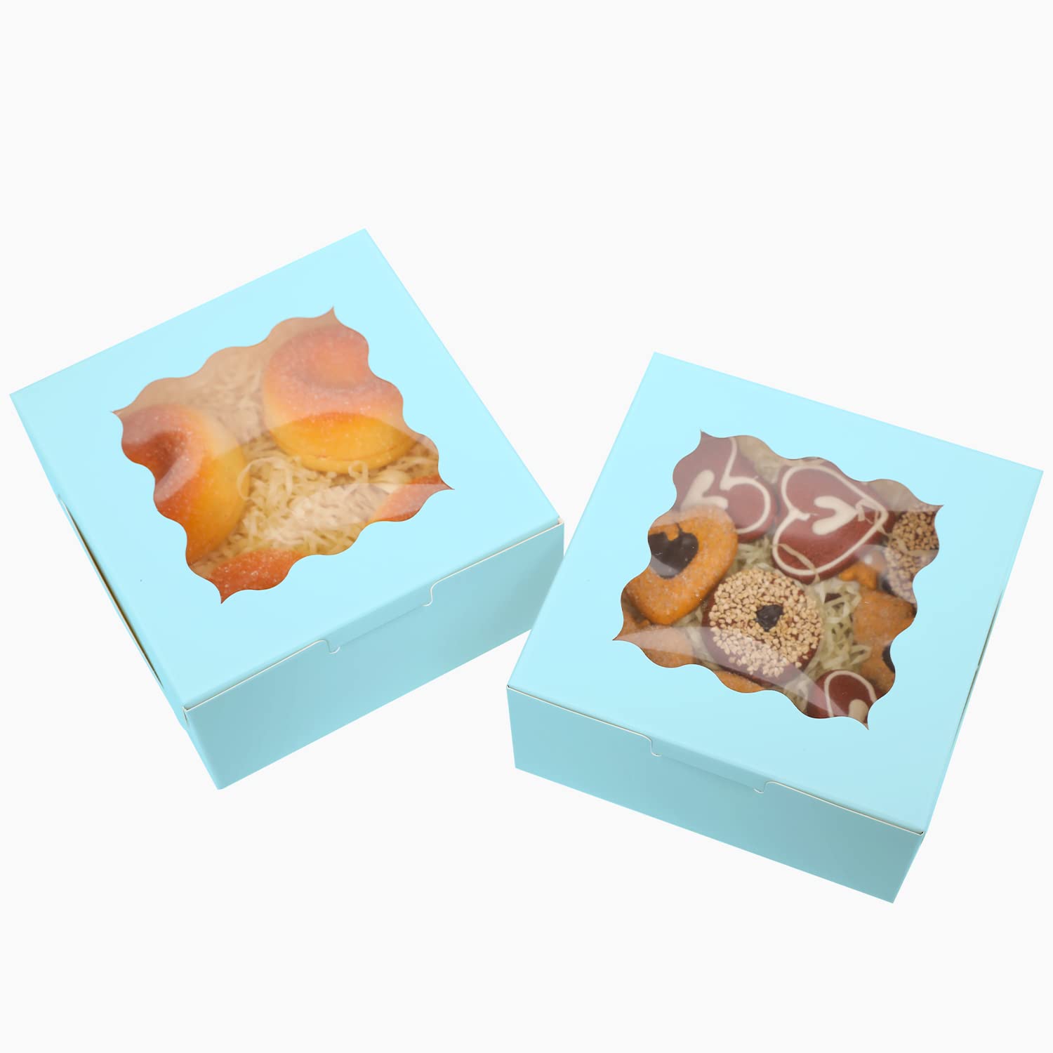 Boîtes Pâtisserie Bakepacker - Lot De 60 - 15x15x7 Cm Avec Fenêtre - Pour Cupcakes Et Biscuits