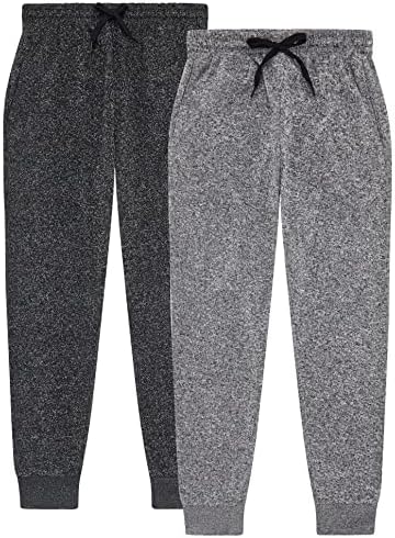 TEXFIT 2-Pack Girls Joggers, Soft Fleece Sweatpants for Girls (2pcs Set)