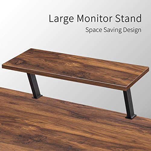 Image of Cubiker Multi-Purpose Height-Adjustable Lapdesk, Study Table, Portable, with Docking for Tablet, Room Work, Ideal for Work from Home, DIY Table, Easy to Assemble (59.1 inch x 47.3, Dark Rustic)