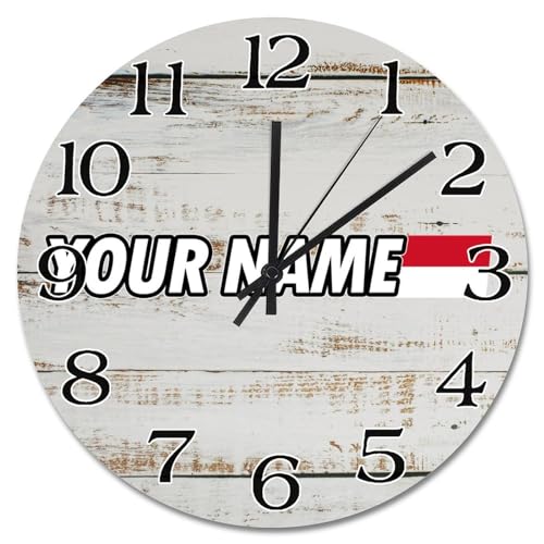 Horloge murale Indonésie en bois de 30 cm silencieuse pour salon - 2