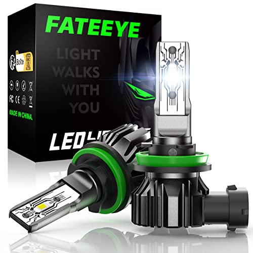 FATEEYE LED Headlight Bulbs, 12V 50W 10000Lumens 6500K Xenon White Car Headlight Conversion Kit, 360 Degree Adjustable Beam Lamps, IP65 Waterproof, Pack of 2 (H11)