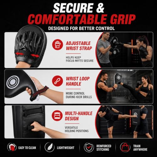 Image of 3-in-1 Boxing Training Set, Punching Mitts, Kick Pad and Target Paddle