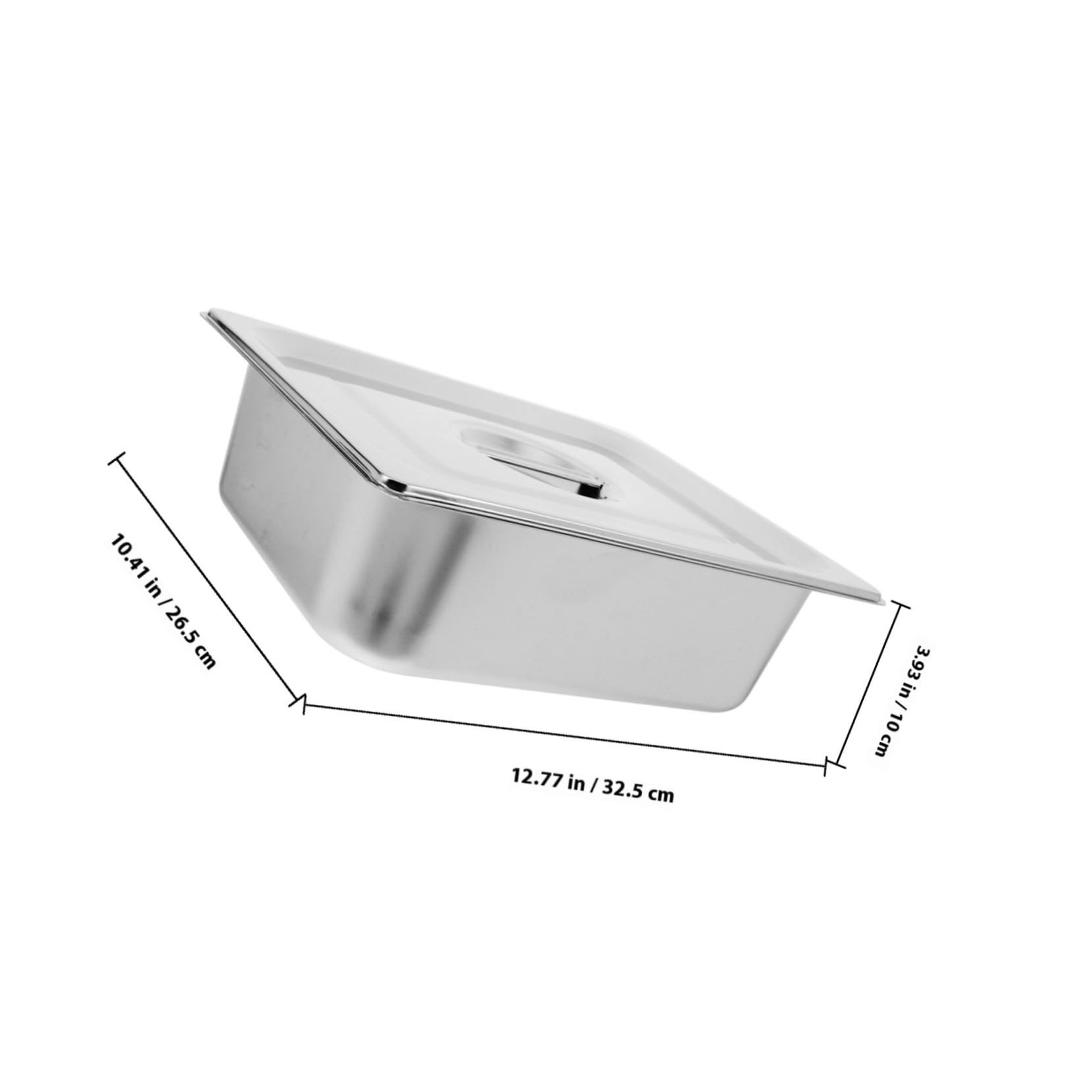 Sartén de acero inoxidable con tapa, recipiente de catering de tamaño 1/1 para eventos, fiestas y reuniones grandes, calentador de alimentos duradero y versátil, elegante acabado plateado