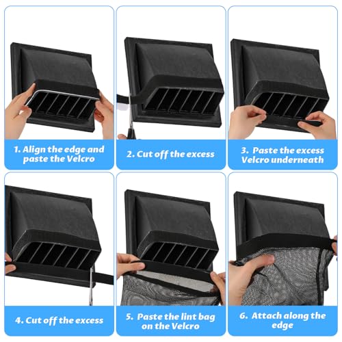 Image of 3 Pcs Outdoor Lint Catcher,Dryer Vent Lint Catcher Bag for Dryer Vent Capturing Lints and Dust,Black