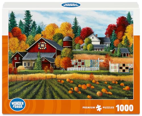 Puzzle Wonder Forge Pumpkin Farm de 1000 piezas para adultos | Piezas únicas y encaje perfecto | Imagen vibrante y divertida | Exclusivo de Amazon miniatura 2