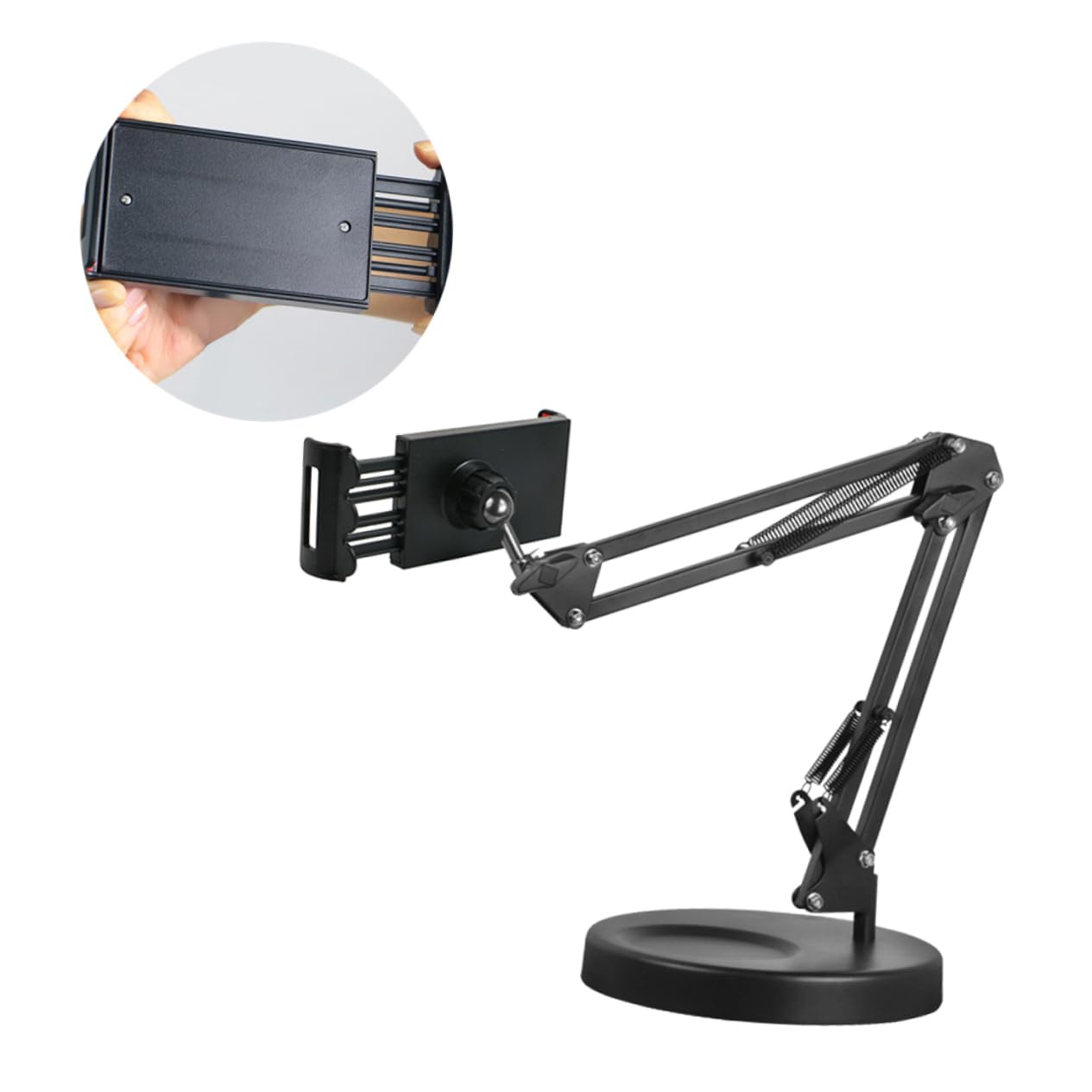 SHINEOFI Soporte para Teléfono Móvil de Metal con Brazo de Suspensión para Escritorio para Fotografía y Vídeo Compatible con Teléfono Móvil y Tableta Soporte de Brazo de Suspensión
